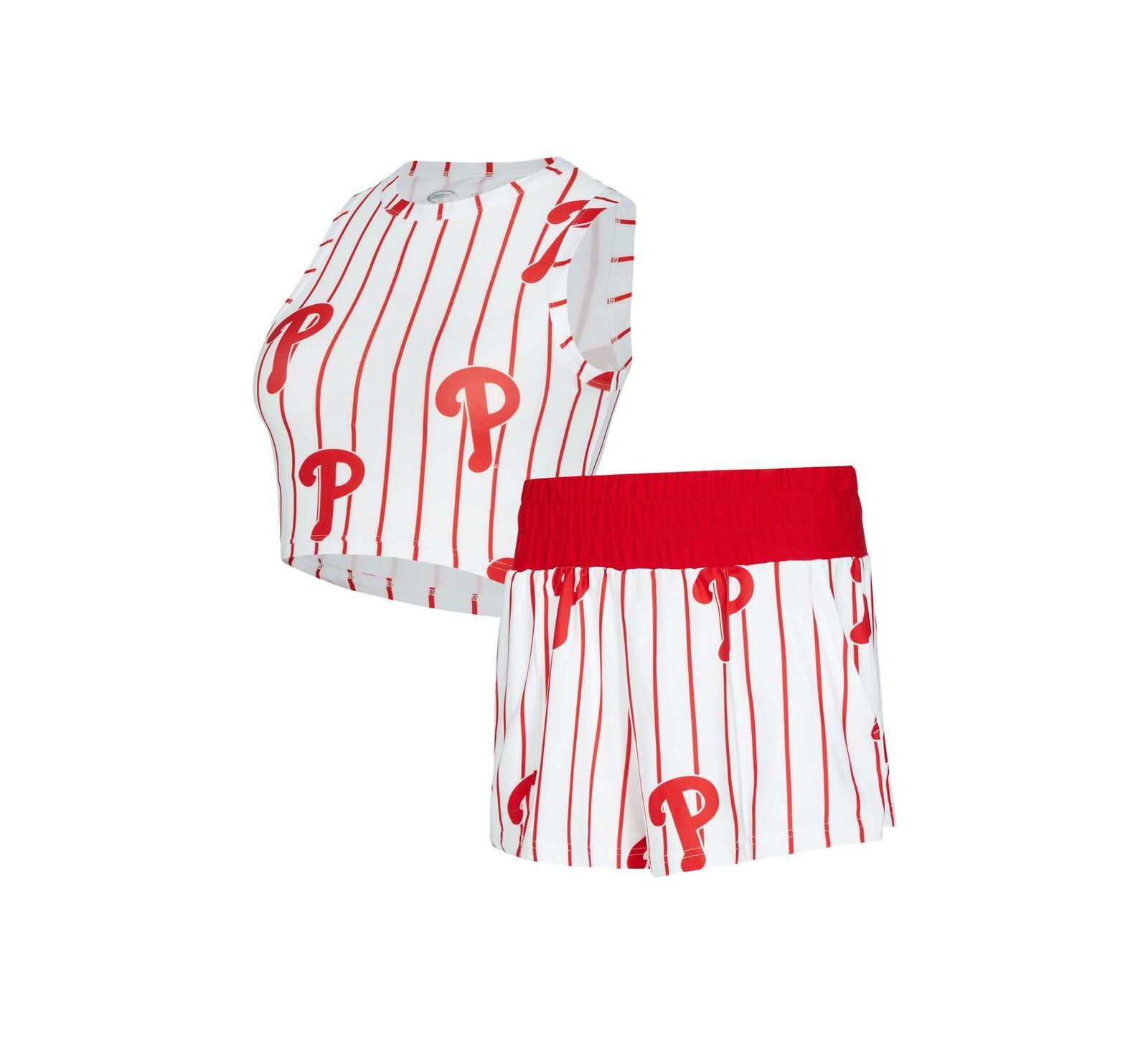 Женский комплект Concepts Sport: майка и шорты Philadelphia Phillies в полоску, белый