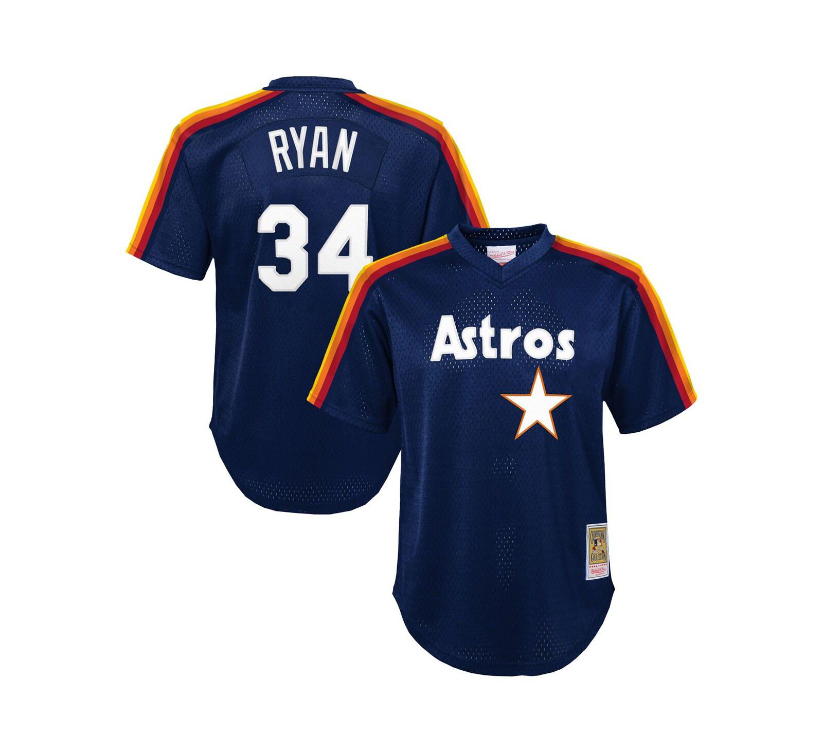 Mitchell & Ness Toddler Nolan Ryan Navy Houston Astros Throwback Mesh Batting Practice Jersey