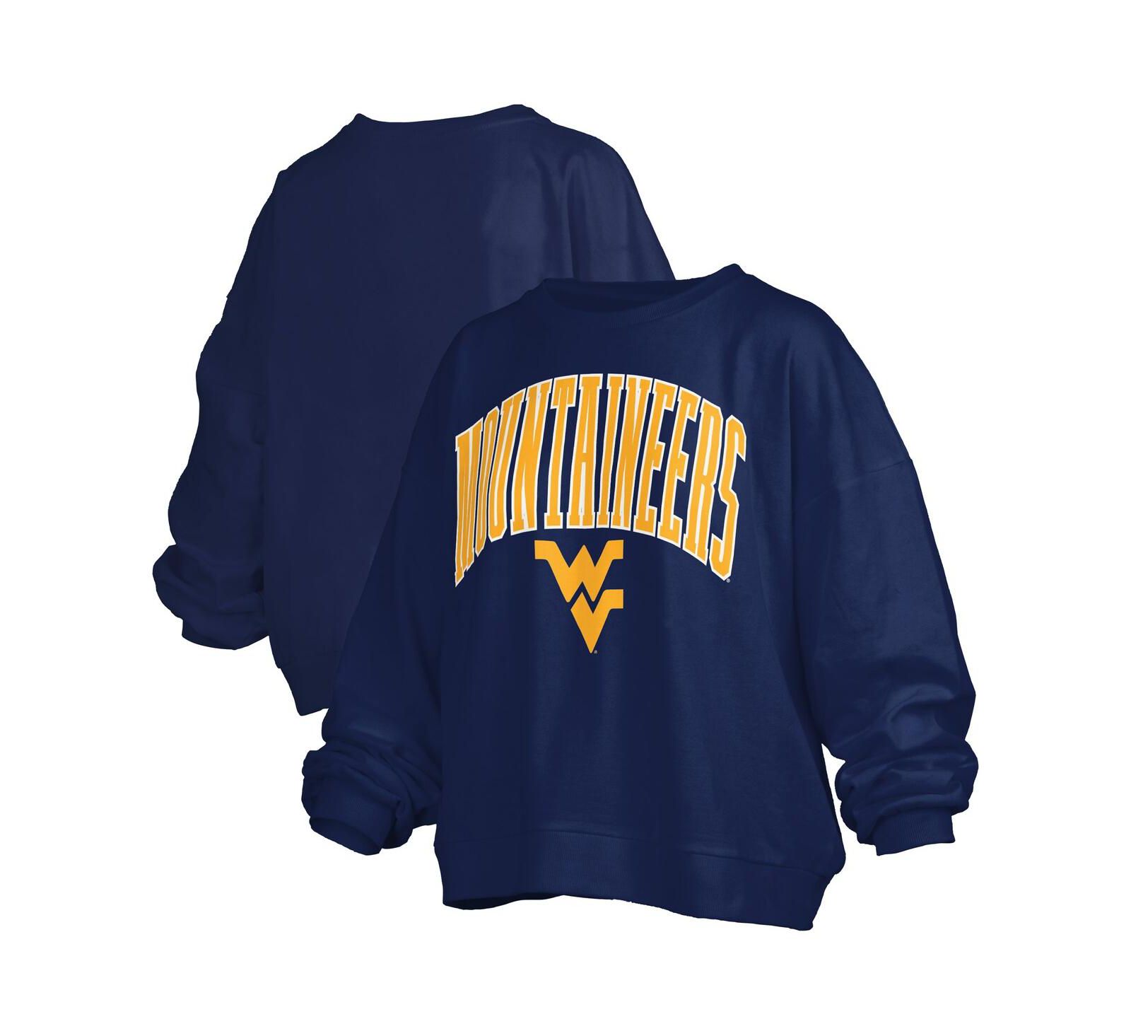 Pressbox Женское темно-синее оверсайз худи West Virginia Mountaineers Janise Arch