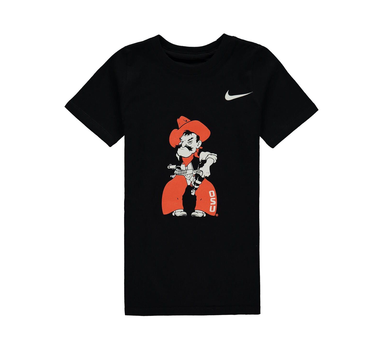 Nike Детская черная футболка с логотипом Oklahoma State Cowboys