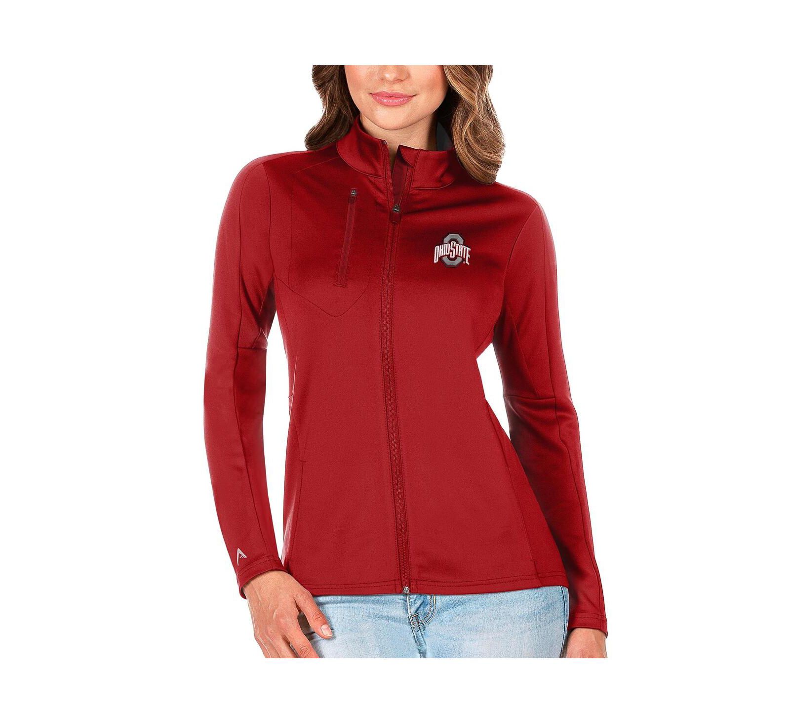 Женская куртка Antigua Scarlet Ohio State Buckeyes Generation Full-Zip