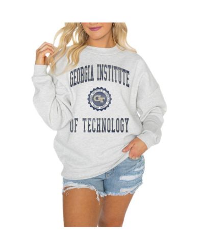 Свитшот Gameday Couture Women's Steel Georgia Tech Yellow Jackets Good Vibes Fleece Pullover
