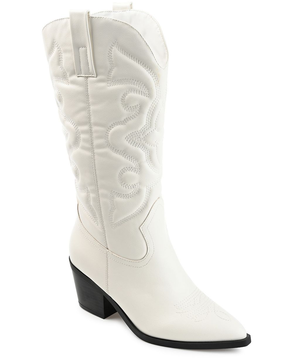 Journee Collection Women's Chantry Wide Calf Western Mid Shaft Boots