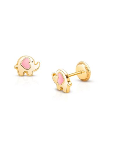 Серьги-гвоздики Tiny Blessings 14K Gold Little Elephant