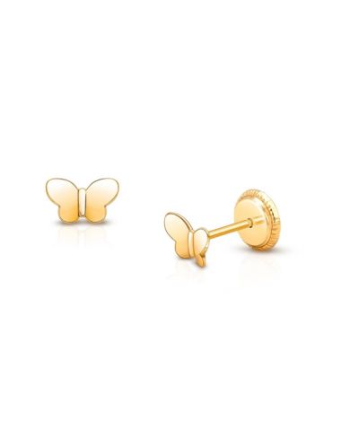 Tiny Blessings серьги-гвоздики с маленькими золотыми бабочками 14K, на винтовой застежке