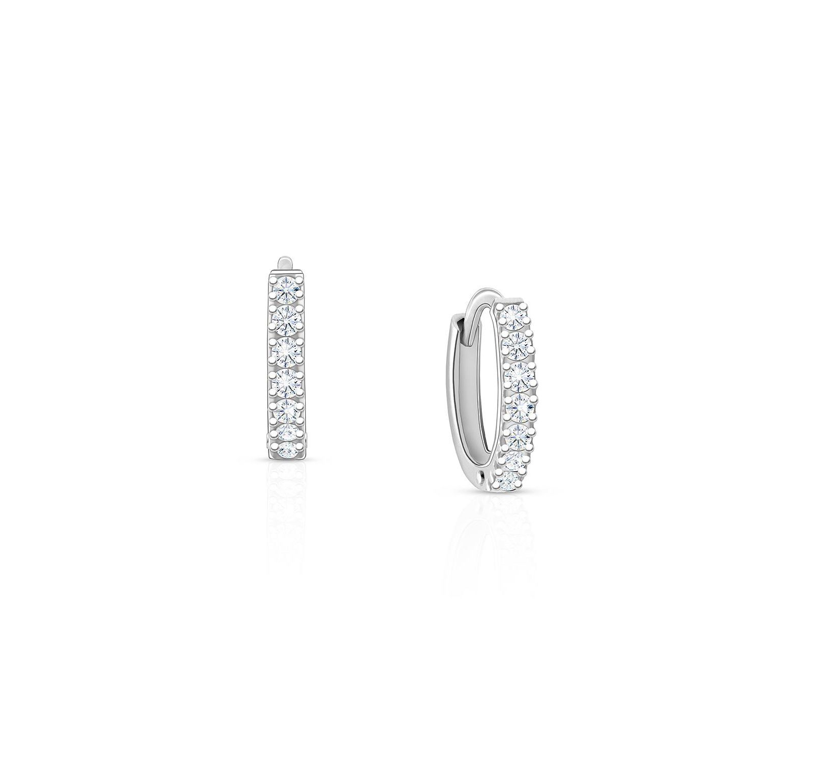 Серьги Tiny Blessings Sterling Silver Timeless Pave Huggie Hoop