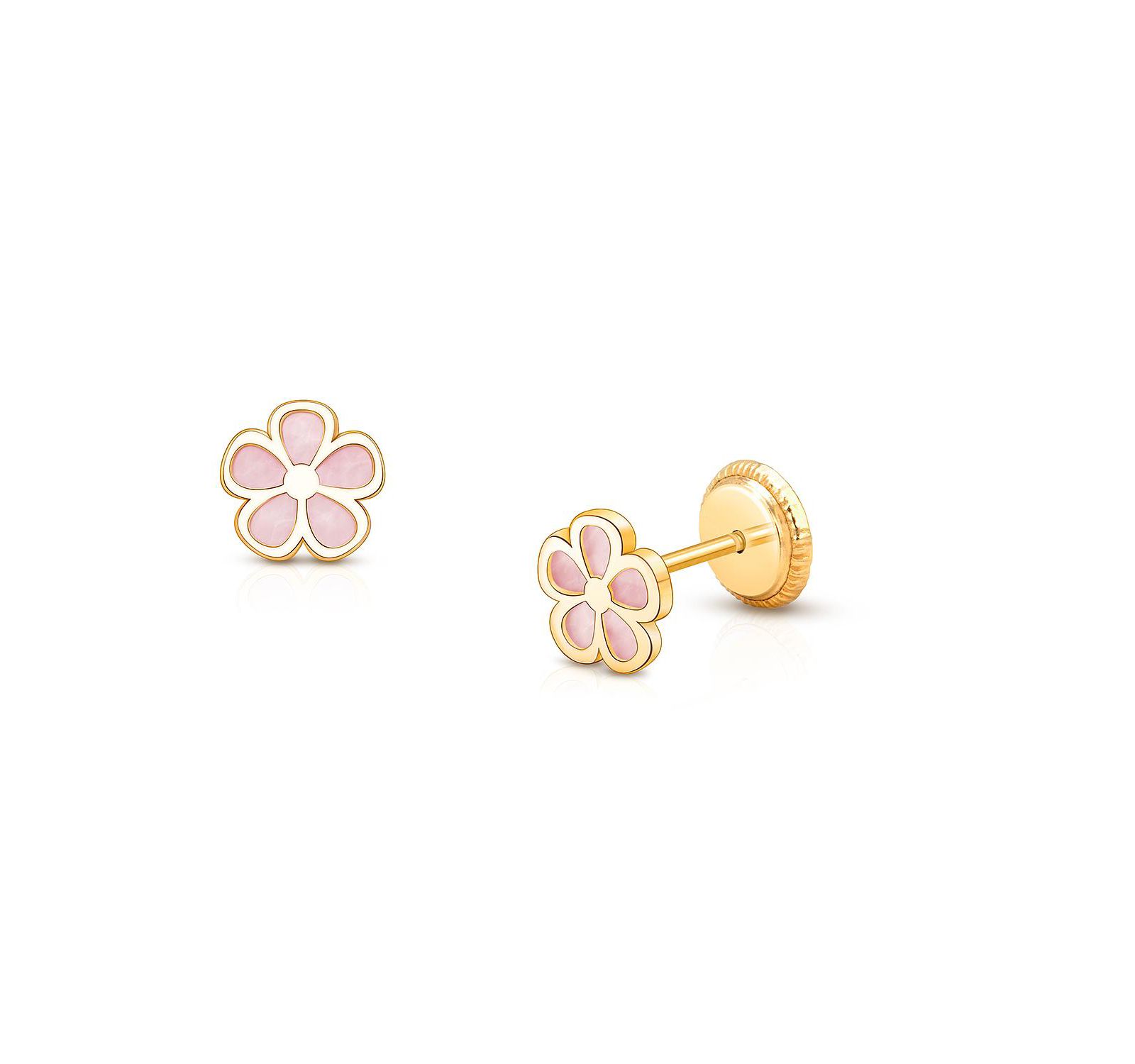 Серьги-гвоздики Tiny Blessings 14K Gold Genuine Bloom с перламутром и застежкой-винт