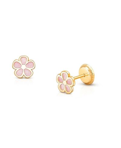 Серьги-гвоздики Tiny Blessings 14K Gold Genuine Bloom с перламутром и застежкой-винт