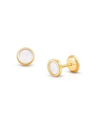 Tiny Blessings серьги-гвоздики из золота 14K с перламутром