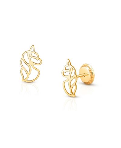 Tiny Blessings 14K Gold Unicorn Dreams Stud Screw Back Earrings
