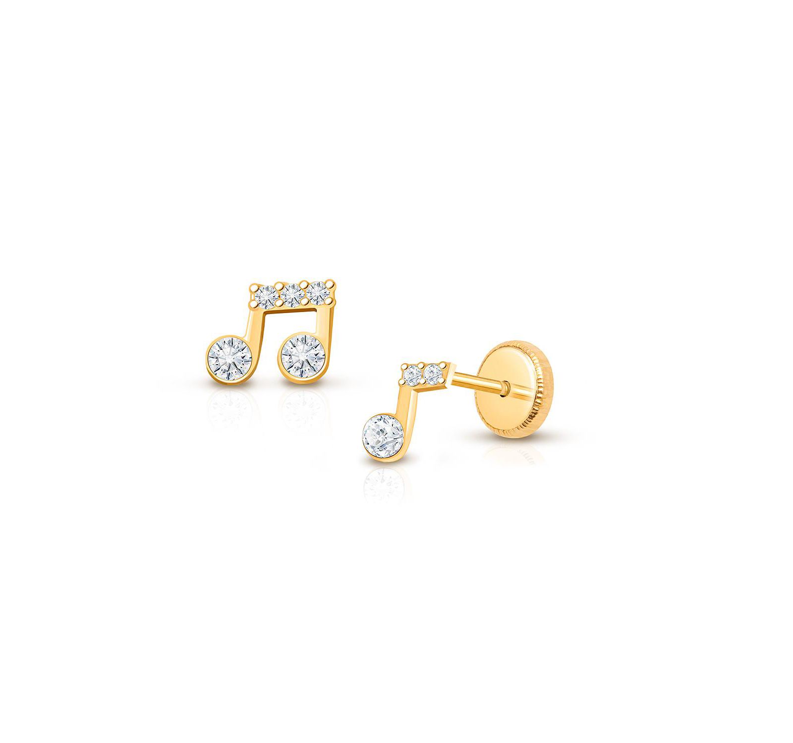Серьги-гвоздики Tiny Blessings 14K Gold Magical Music Notes