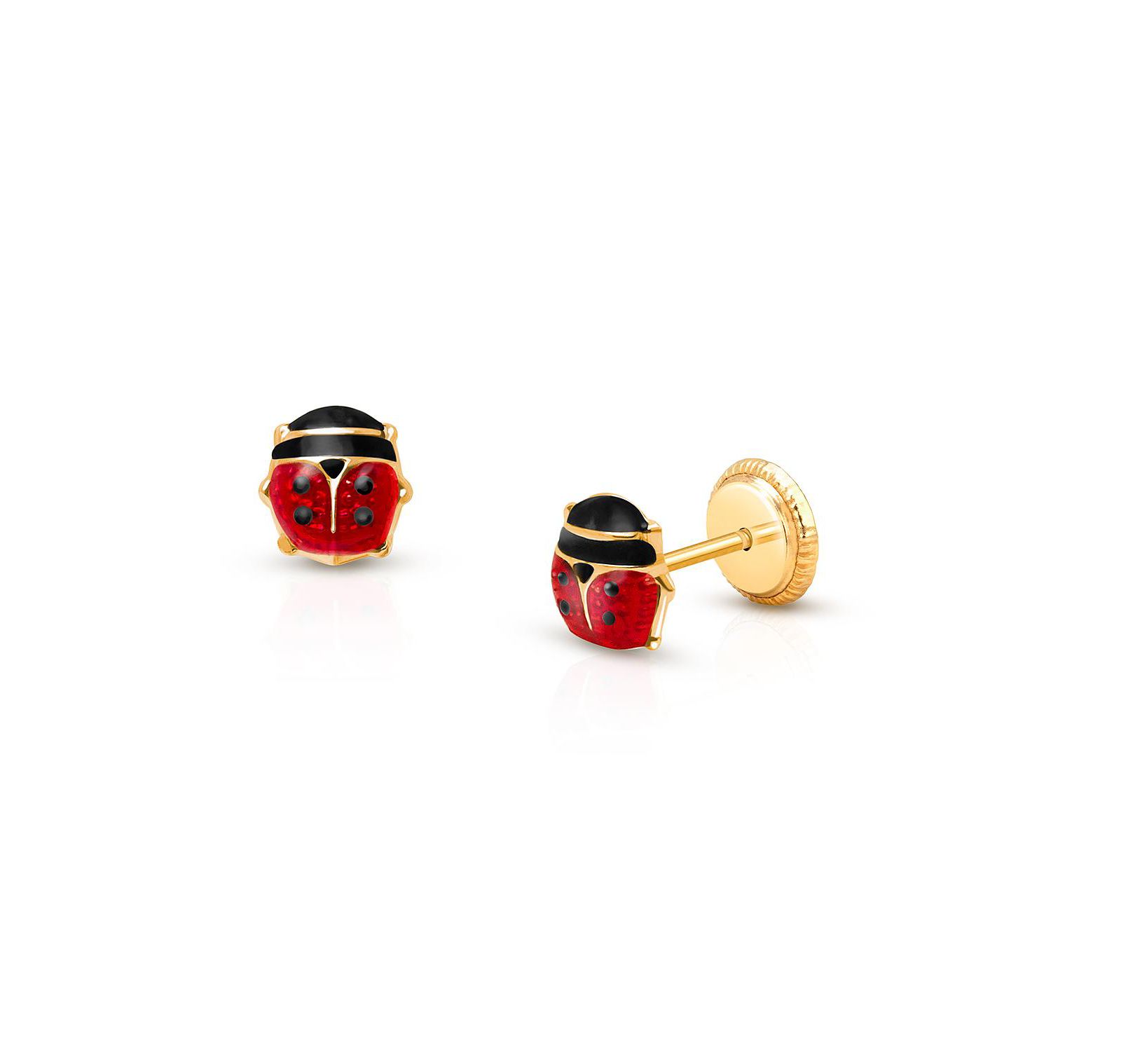 Tiny Blessings серьги-гвоздики 14K Gold Red Lil' Ladybug