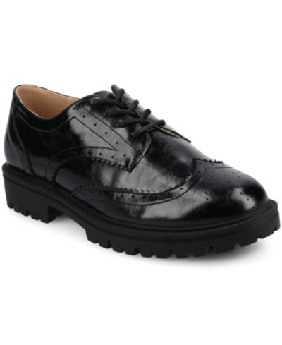 Journee Collection Женский Claudiya Lug Sole Lace Up Oxford Loafers