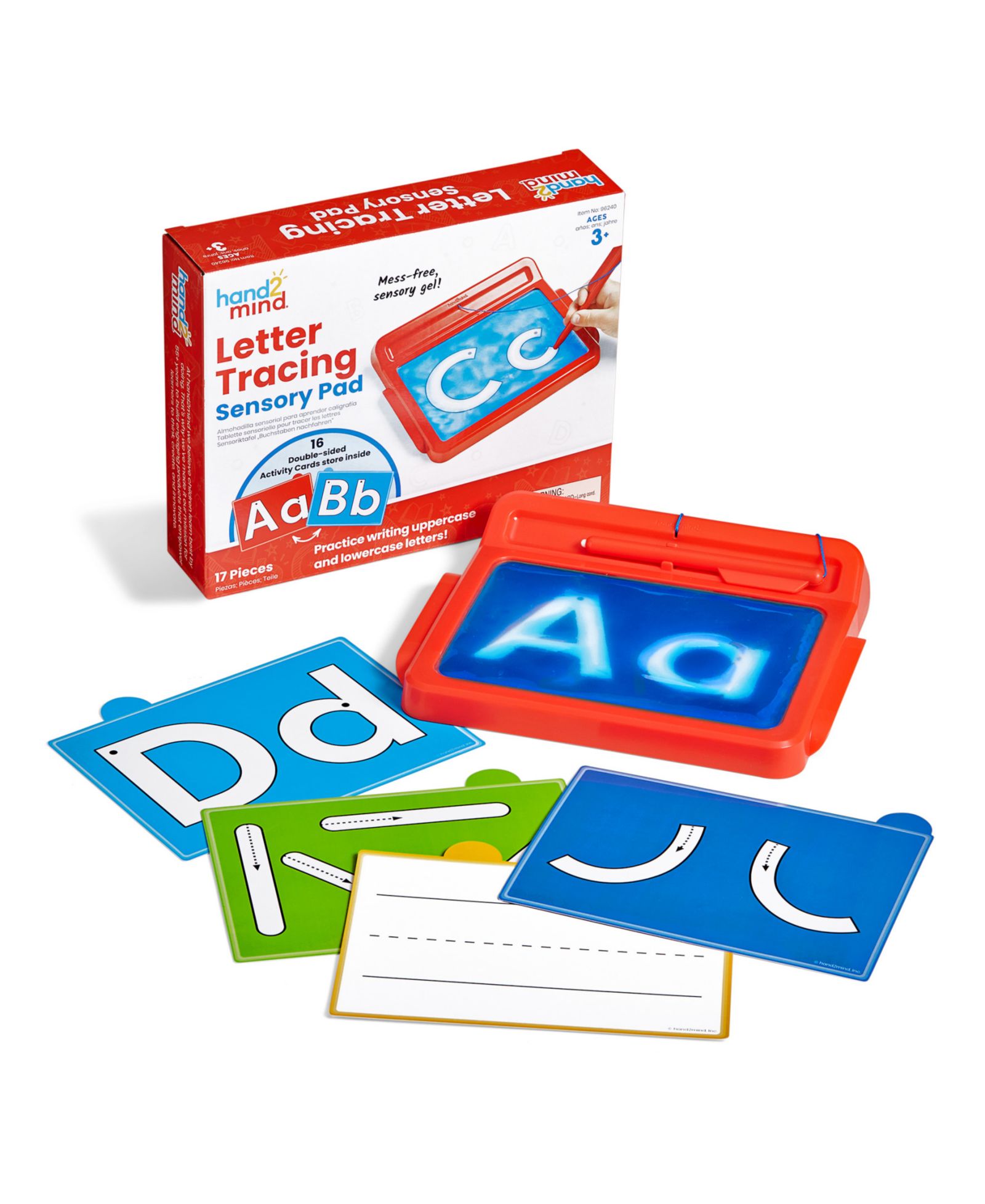 Hand2mind Letter Formation Sensory Pad Fine Motor Skills 17-Piece Activity Set, Ages 3+