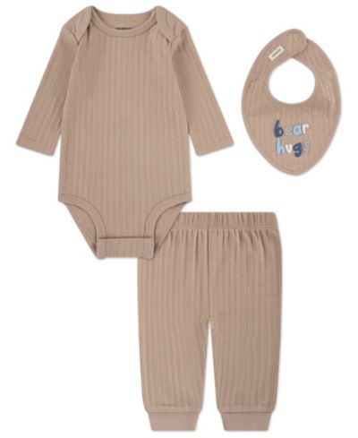 Детский комплект из боди с длинным рукавом, брюк и нагрудника Huggies