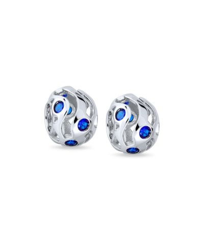Браслет Bling Jewelry Sterling Silver Royal Blue Wave Cubic Zirconia Bead Sapphire Blue CZ (набор)