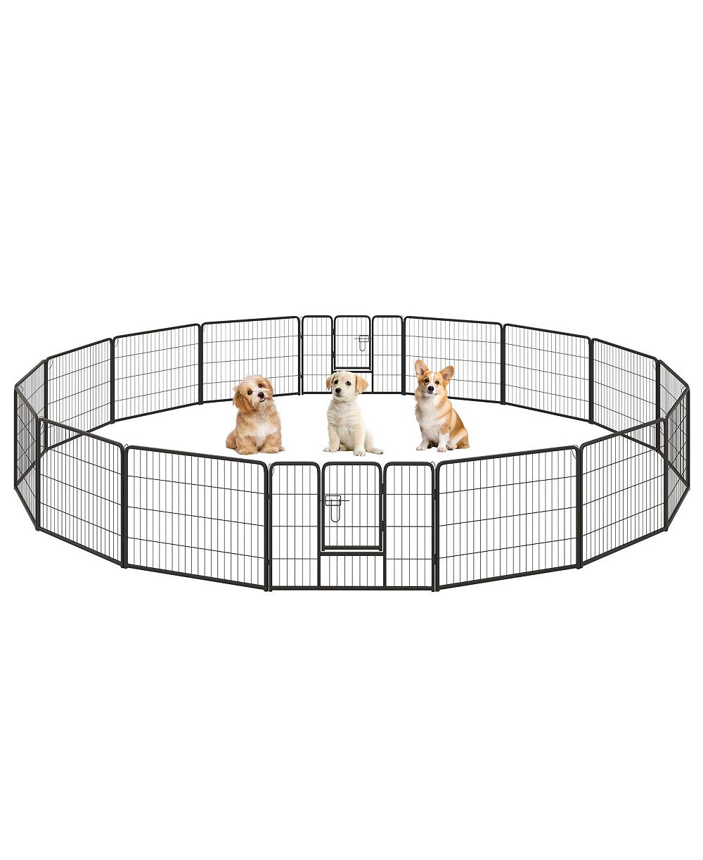 Adjustable Dog Playpen with Lockable Door for Indoor and Outdoor Pet Play Area