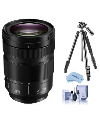 Panasonic LUMIX S 24-105mm f/4 O.I.S. Lens, L Mount w/Takama 3-Sec Tripod
