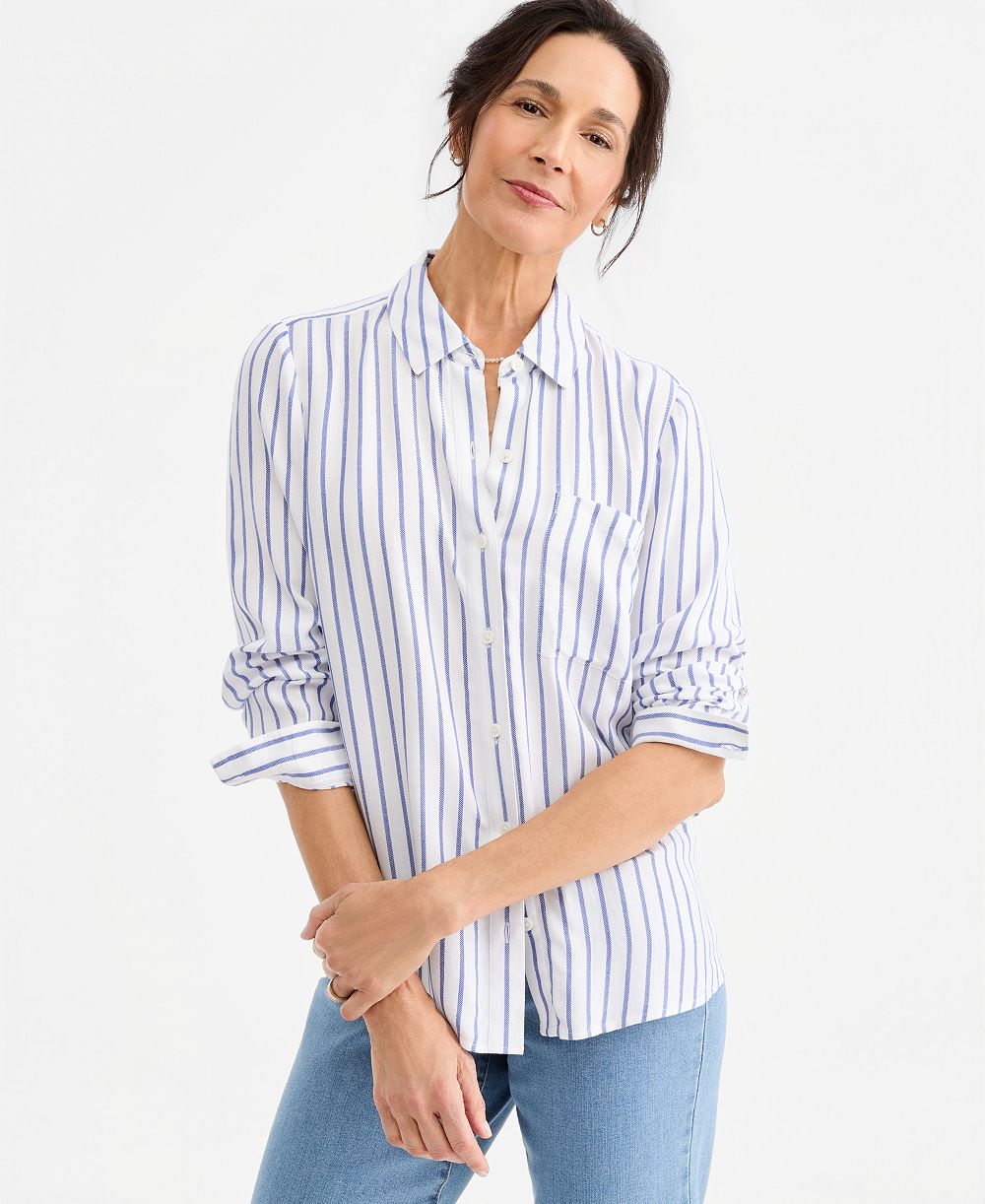 Style & Co Women's Plaid Button-Up Perfect Shirt, Macy's Exclusive