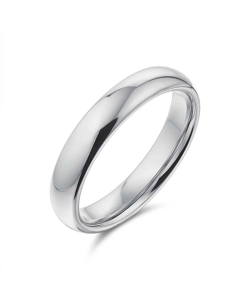 Bling Jewelry Classic Plain Dome .925 Sterling Silver Wedding Band Ring Comfort Fit 4MM