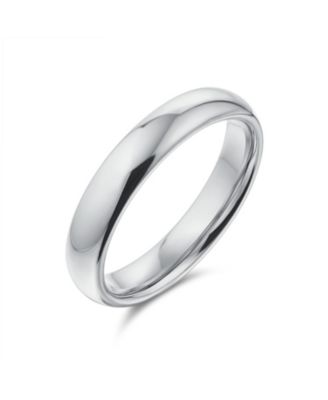 Bling Jewelry Classic Plain Dome .925 Sterling Silver Wedding Band Ring Comfort Fit 4MM