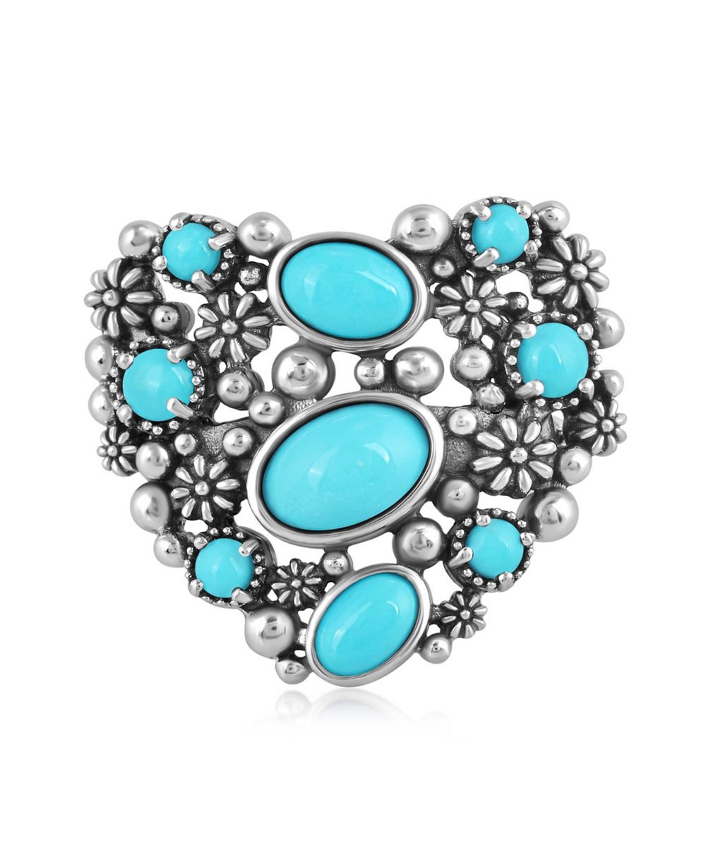 Кольцо из стерлингового серебра American West Jewelry Sleeping Beauty Turquoise Heart, Size 11