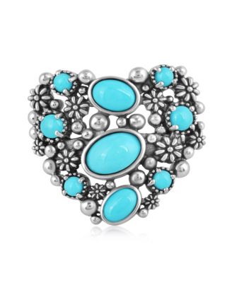 Кольцо из стерлингового серебра American West Jewelry Sleeping Beauty Turquoise Heart, Size 11