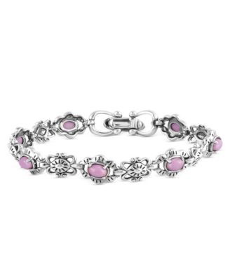 Sterling Silver Phosphosiderite Concha Link Bracelet, Size Large