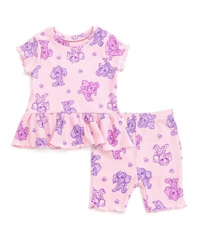 Комплект Paw Patrol: футболка и шорты Skye Ribbed Peplum для малышей