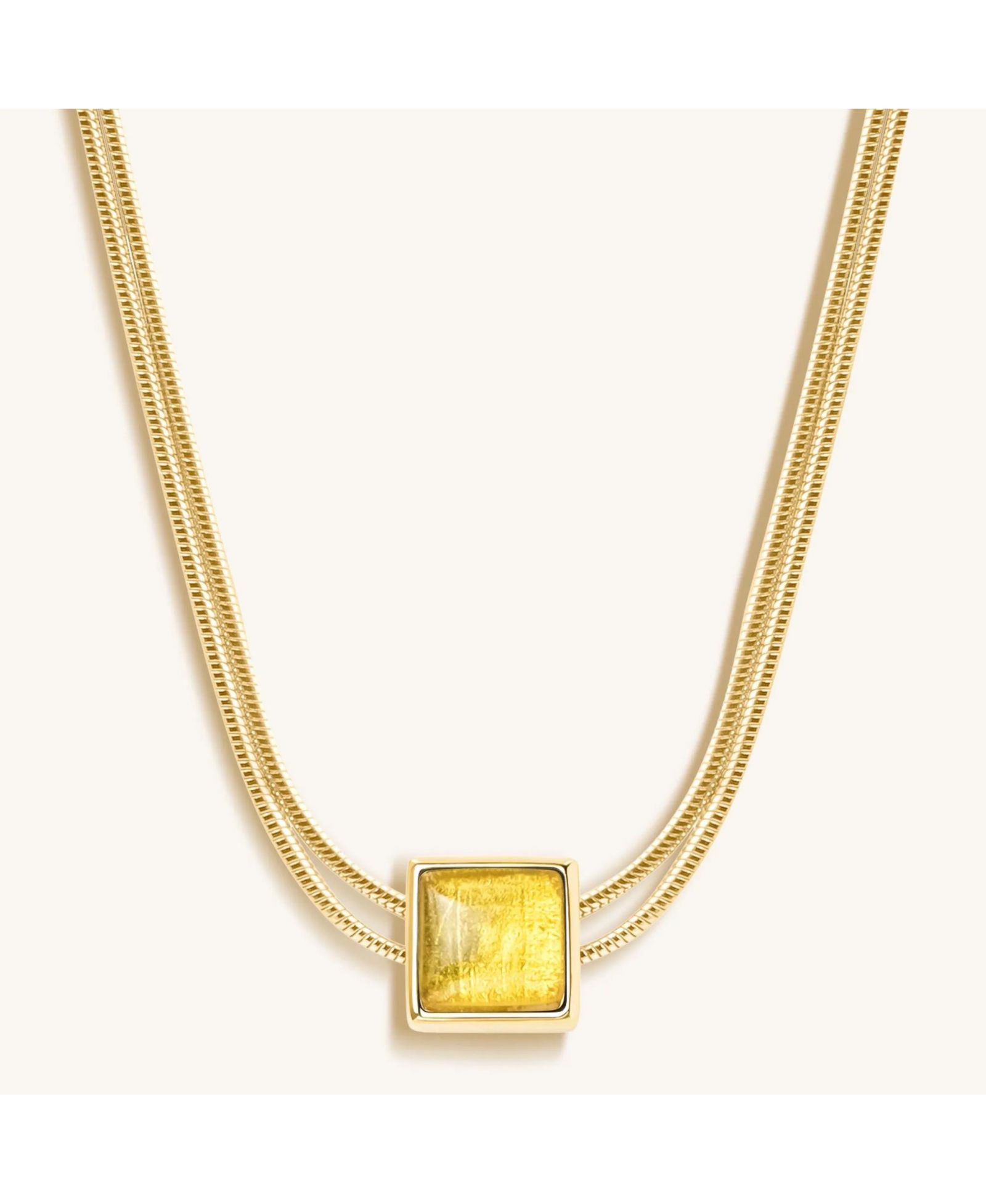 Ожерелье Karma and Luck Citrine Gold Evil Eye Charm November Birthstone