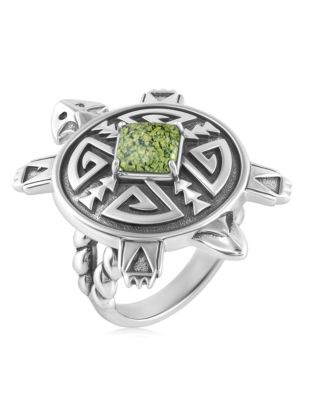 American West Jewelry кольцо с черепахой, Sterling Silver, Size 11