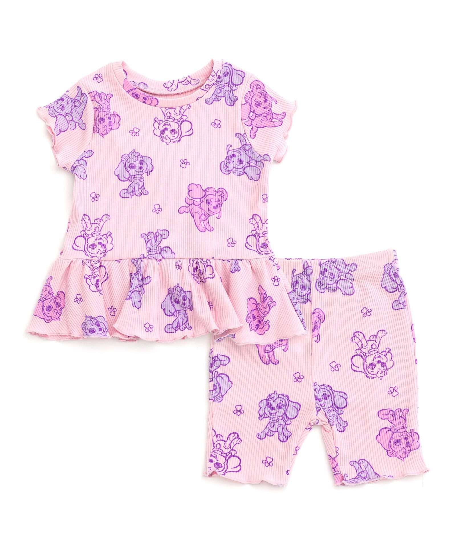 Комплект из футболки и шорт Paw Patrol Skye Ribbed Peplum для девочек