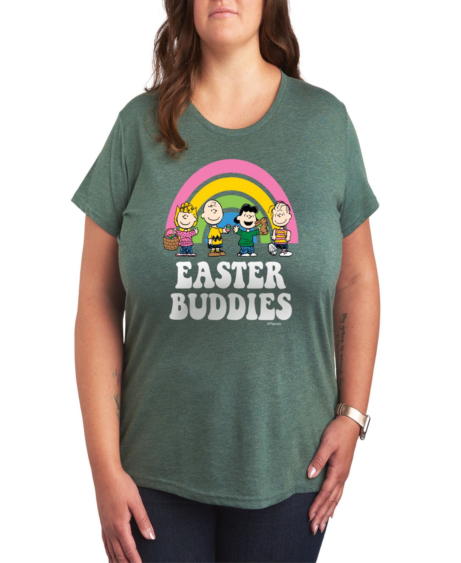 Hybrid Apparel женская футболка Peanuts Easter Buddies с графическим принтом, Plus Size