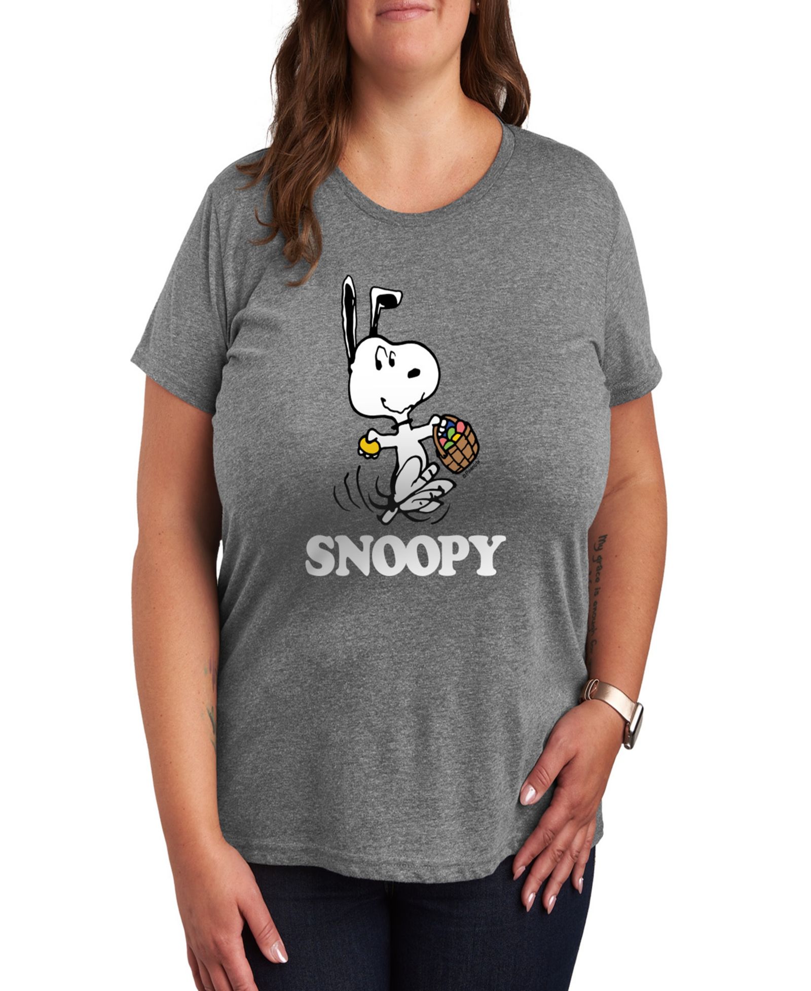 Футболка Hybrid Apparel Plus Size Peanuts Snoopy Easter Graphic Crew Neck