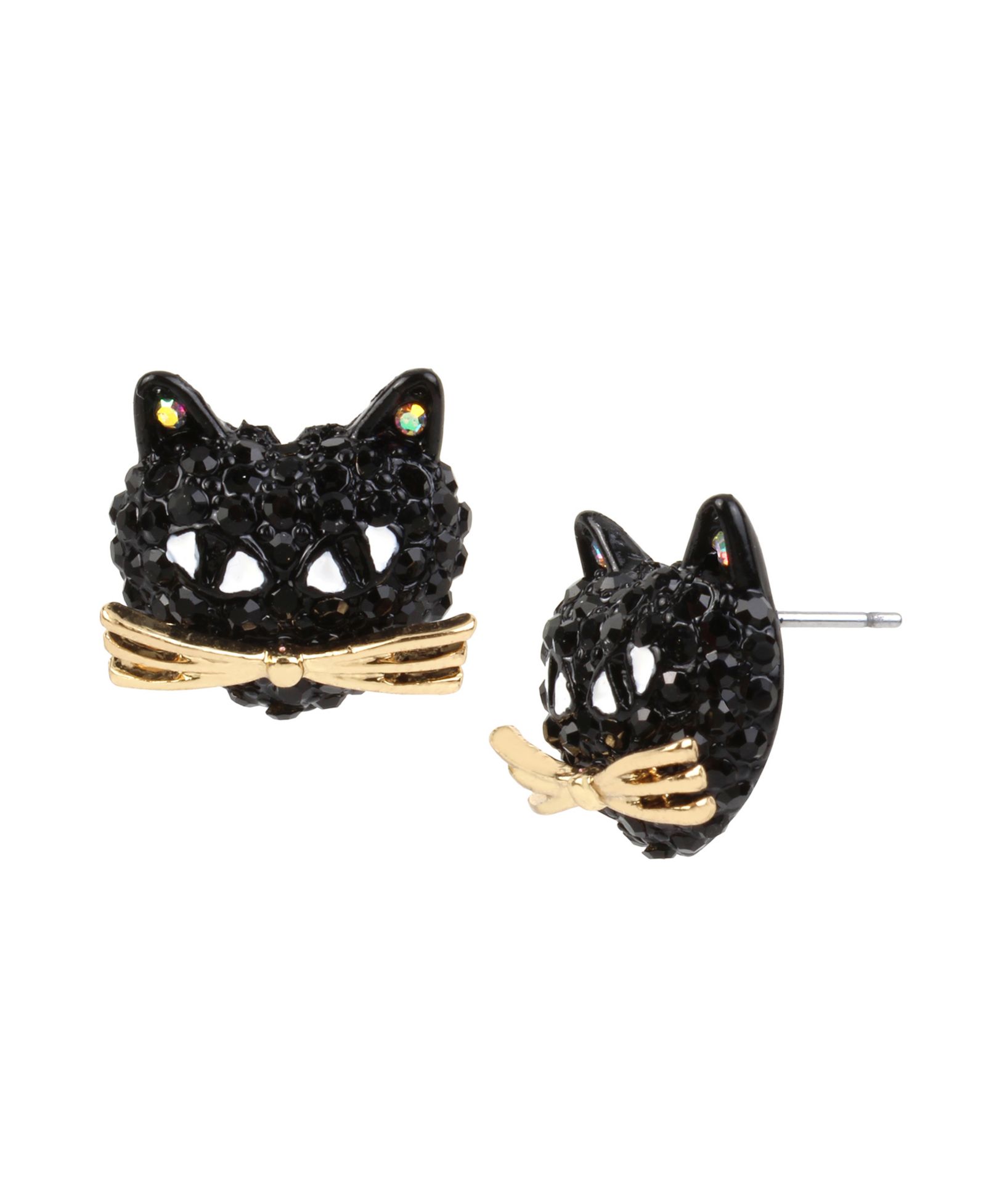 Серьги-гвоздики Betsey Johnson Faux Stone Pave Cat