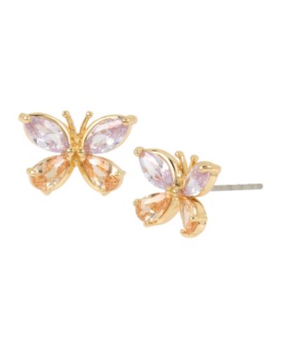 Серьги-гвоздики Betsey Johnson с бабочкой и цирконием