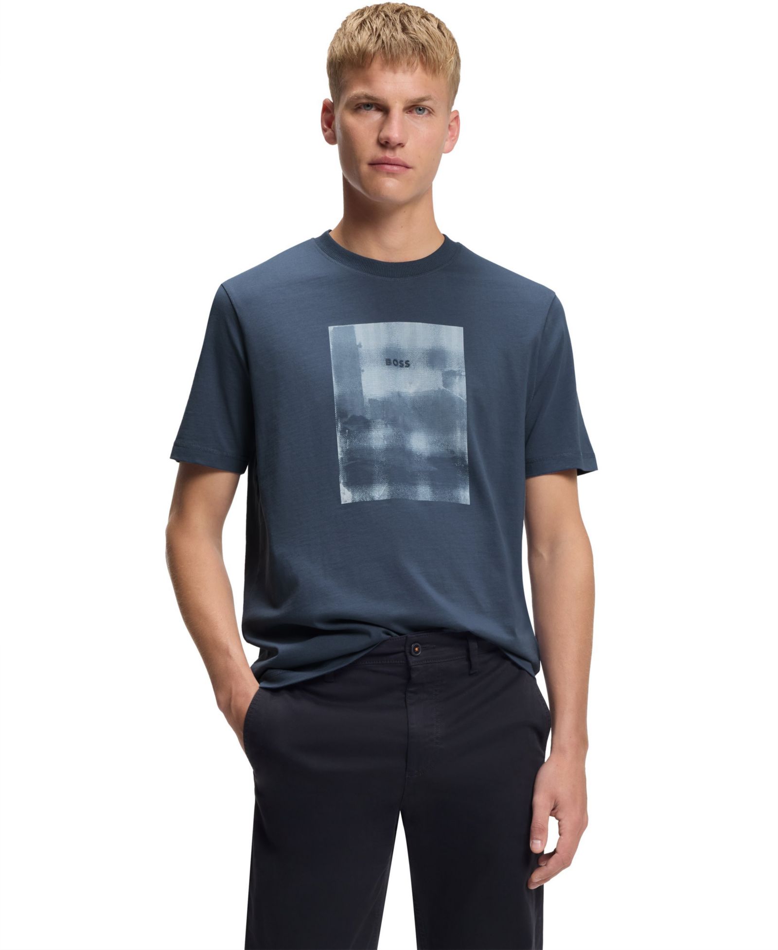 BOSS by Hugo Boss Men's Printed Artwork Cotton-Jersey T-Shirt