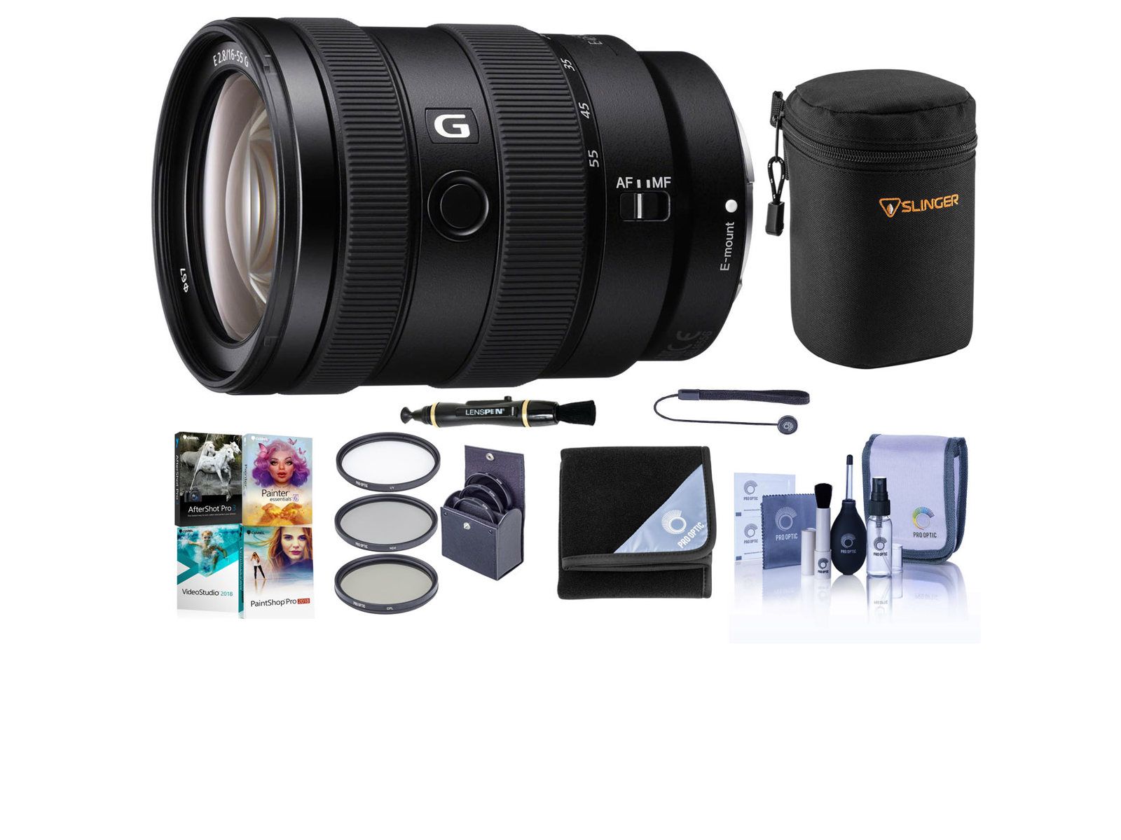 Sony E 16-55mm f/2.8 G Lens with Free PC Software  Accessories Kit