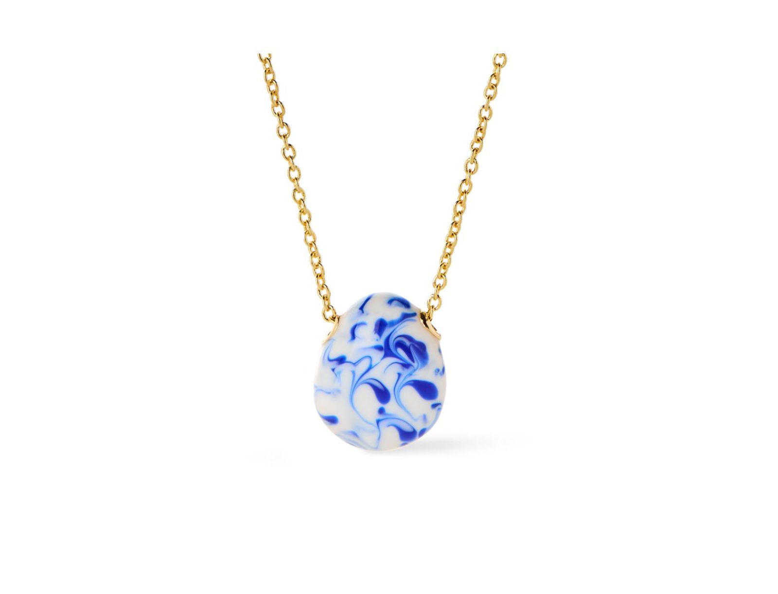 Ana Luisa колье Pebble Mini Blue Marble 14K Gold-Plated