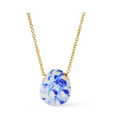 Ana Luisa колье Pebble Mini Blue Marble 14K Gold-Plated