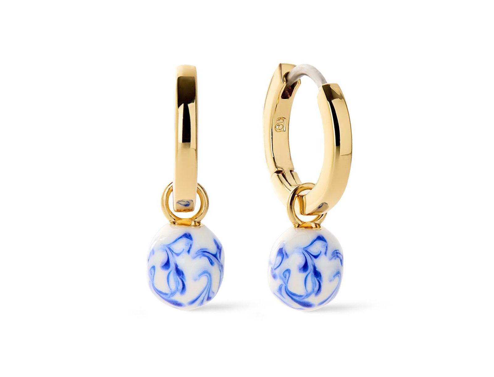 Ana Luisa Lainey Blue Marble 14K Gold-Plated Drop Earrings