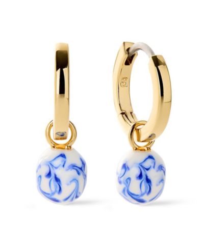 Ana Luisa Lainey Blue Marble 14K Gold-Plated Drop Earrings