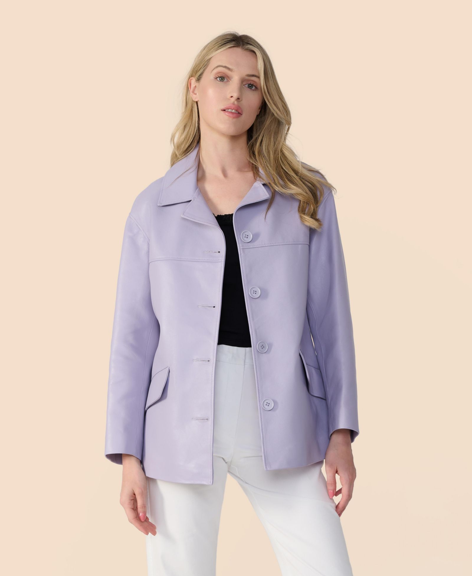 Furniq UK Women's Relaxed Leather Jacket, Created for Macy's