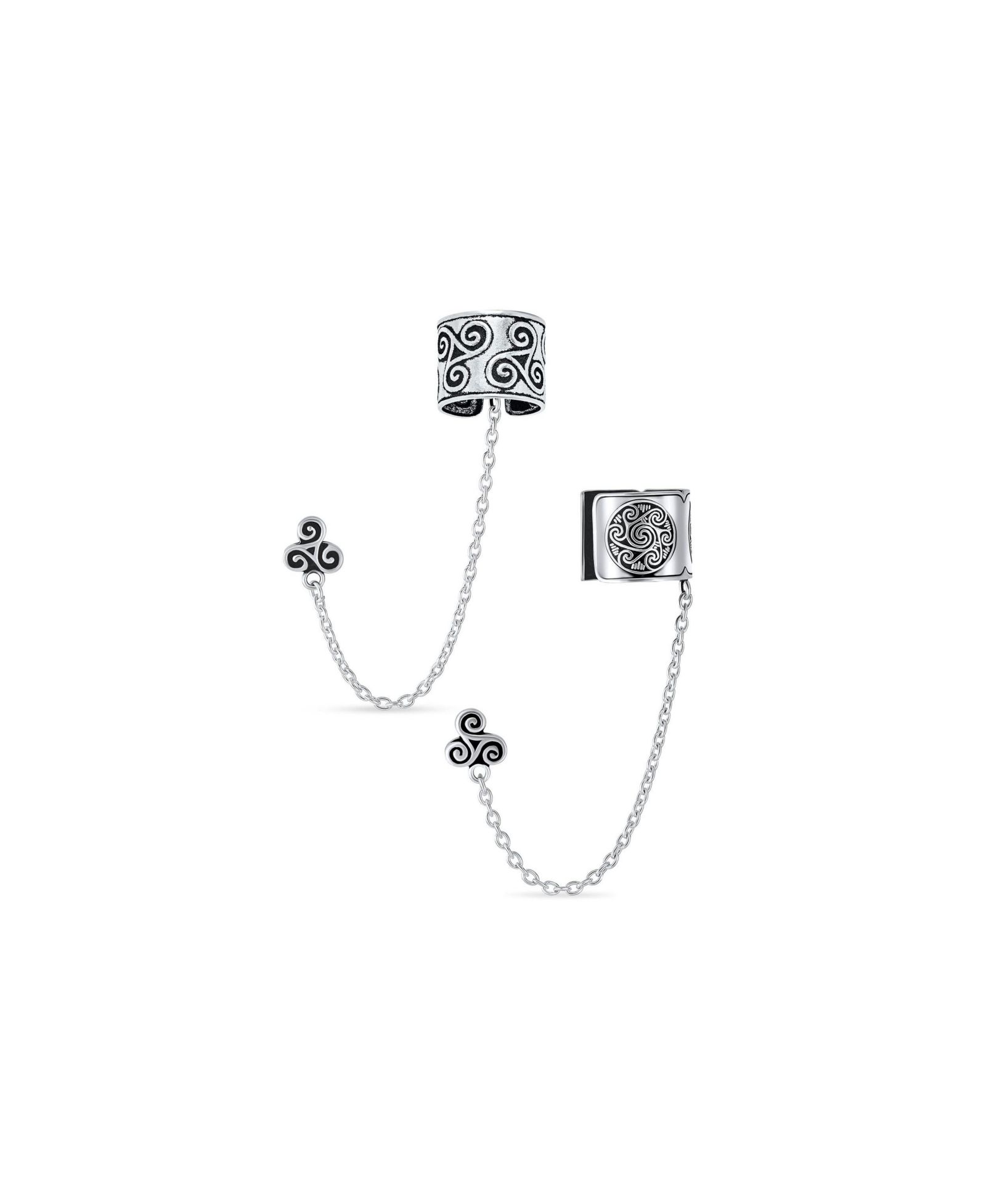 Серьги Bling Jewelry Celtic Viking Swirl Ear Cuff Chain Stud