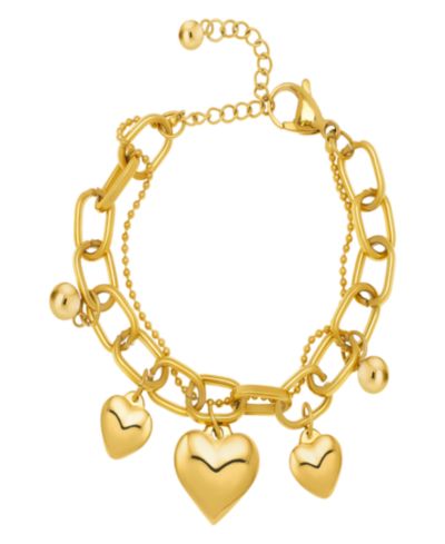 Macy's браслет Multi Heart с позолотой 14K