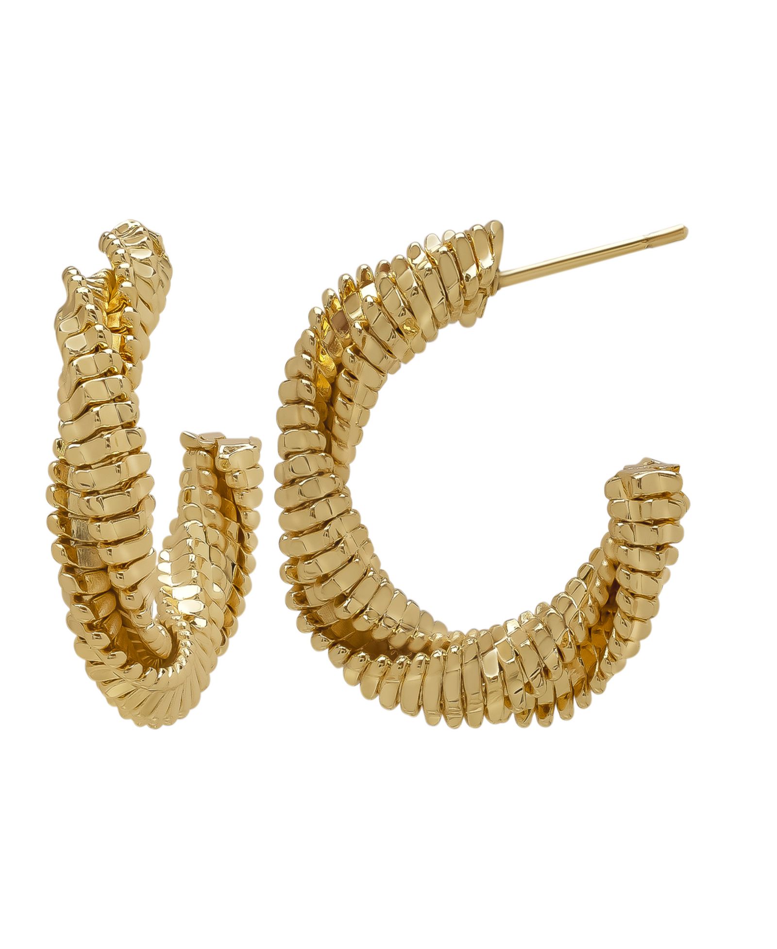Серьги Macy's Braided Style Huggie 14K Gold Plate
