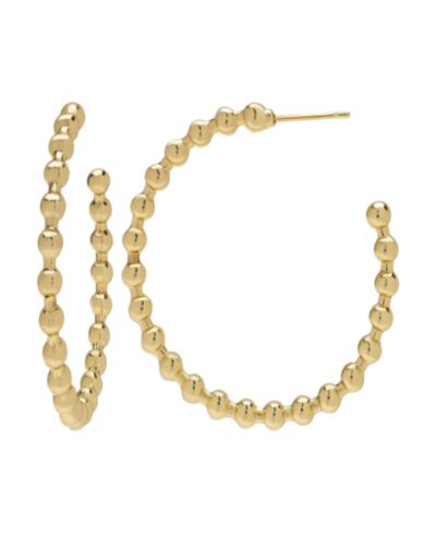 Серьги-кольца Bead Hoop 14K Gold Plate