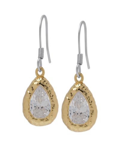Cubic Zirconia серьги-капли, 14K золотое напыление