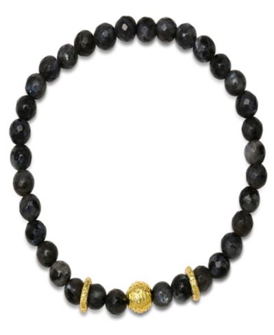 Steeltime Мужской браслет из стерлингового серебра с гранатом 14K Gold Plated