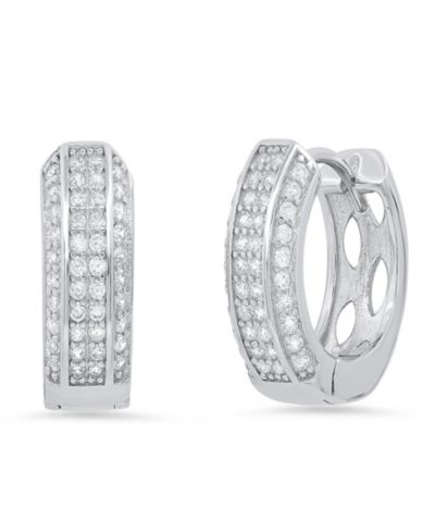 Женские серьги-кольца Steeltime Sterling Silver и имитация бриллиантов